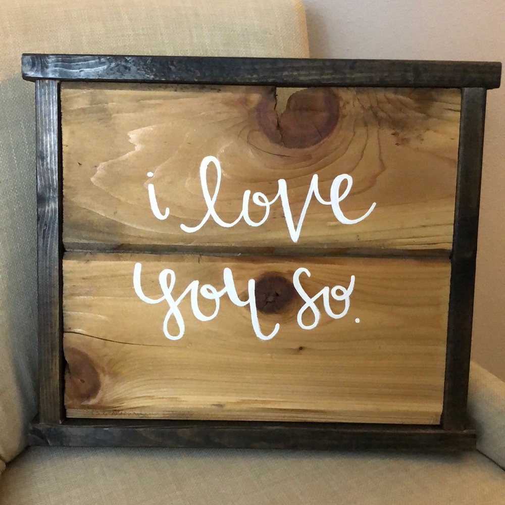 ❤️😘😍 I LOVE YOU SO  Wood Sign